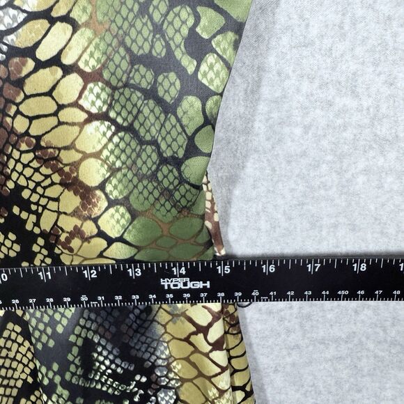 Cato Snake Skin Dress Womens Sz Med Brown Green With Belt Stretch - Picture 9 of 13